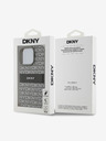 DKNY DKNY PU Leather Repeat Pattern Tonal Stripe Back Cover pentru iPhone 16 Pro Bej