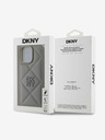 DKNY DKNY PU Leather Quilted Stack Logo Back Cover pentru iPhone 16 Pro Max gri