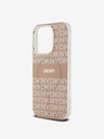 DKNY PC/TPU Repeat Pattern Tonal Stripe Magsafe Back Cover pentru iPhone 14 Pro roz DKNY