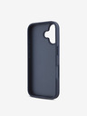 DKNY DKNY PU Leather Repeat Pattern Tonal Stripe Back Cover pentru iPhone 16 Albastru