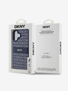 DKNY DKNY PU Leather Repeat Pattern Tonal Stripe Back Cover pentru iPhone 16 Albastru