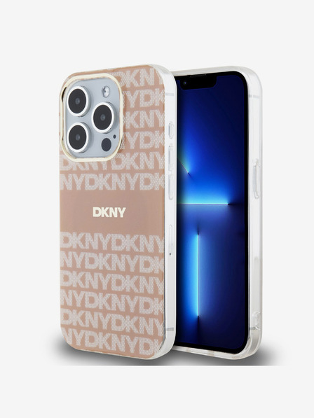 DKNY PC/TPU Repeat Pattern Tonal Stripe Magsafe Back Cover pentru iPhone 14 Pro Max roz DKNY