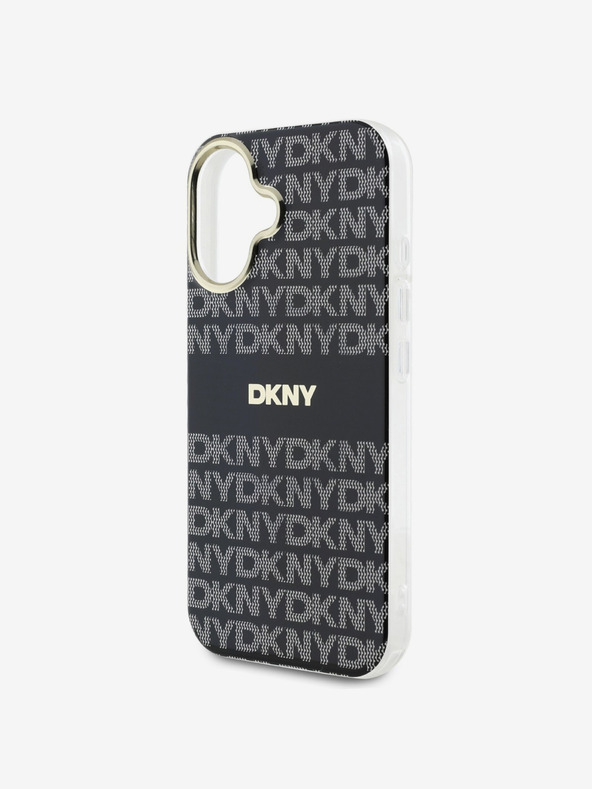 DKNY DKNY PC/TPU Repeat Pattern Tonal Stripe Magsafe Back Cover pentru iPhone 16 negru
