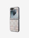 DKNY DKNY PU Leather Checkered Pattern and Stripe Back Cover pentru Samsung Galaxy Z Flip 6 Roz