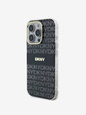 DKNY DKNY PC/TPU Repeat Pattern Tonal Stripe Magsafe Back Cover pentru iPhone 16 Pro negru