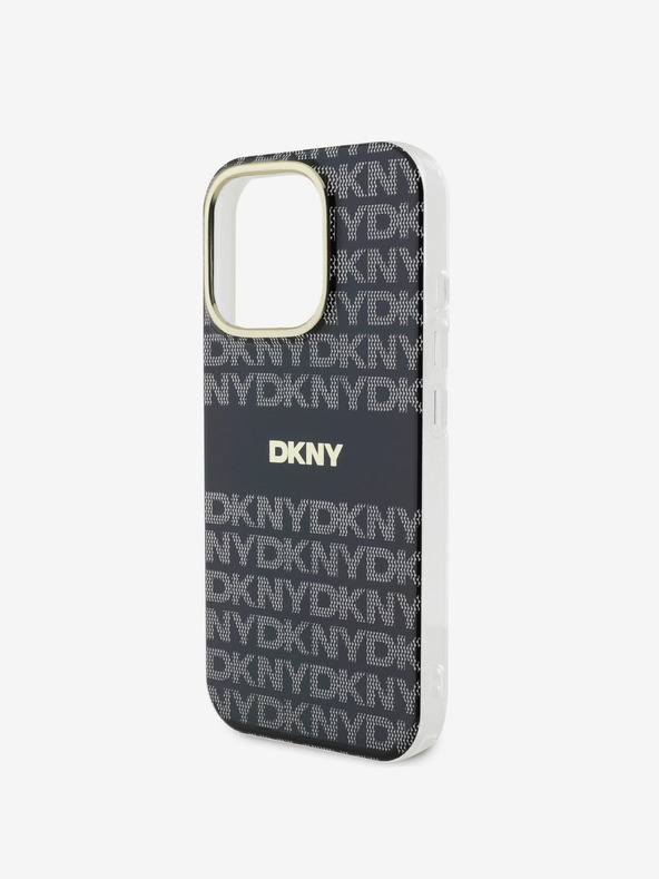 DKNY DKNY PC/TPU Repeat Pattern Tonal Stripe Magsafe Back Cover pentru iPhone 16 Pro negru
