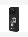 Karl Lagerfeld Karl Lagerfeld PU Saffiano Karl și Choupette Back Cover pentru iPhone 15 Pro negru