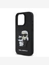 Karl Lagerfeld Karl Lagerfeld PU Saffiano Karl și Choupette Back Cover pentru iPhone 15 Pro negru
