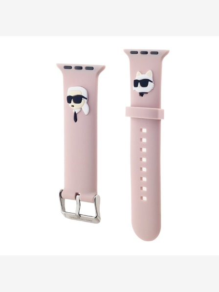 Karl Lagerfeld Karl Lagerfeld Karl și Choupette Head NFT curea pentru Apple Watch 42/44/45/46/49 roz