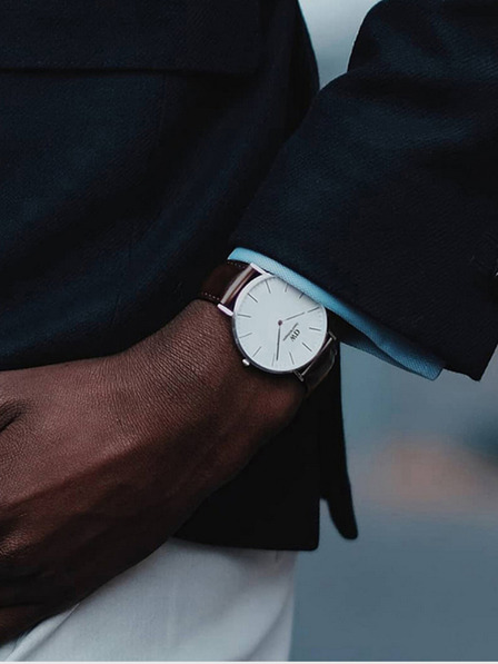 Daniel Wellington Ceas pentru bărbați Daniel Wellington Classic St Mawes cu curea din piele