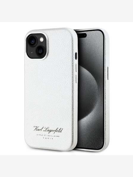 Karl Lagerfeld Husă spate Grained PU Hotel RSG pentru iPhone 15 Grey Karl Lagerfeld