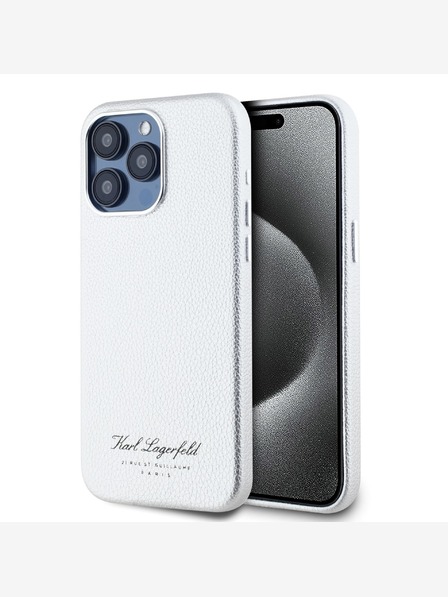 Karl Lagerfeld Husă pentru spate Grained PU Hotel RSG pentru iPhone 15 Pro Grey Karl Lagerfeld