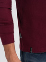 Ombre Clothing Tricou de bază burgundy pentru bărbați cu buzunar Ombre Clothing
