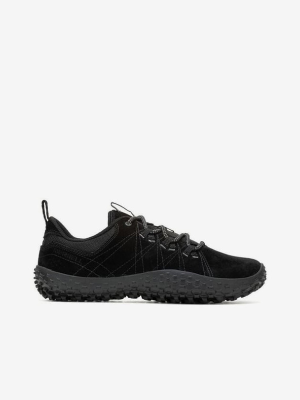 Merrell Pantofi barefoot din piele întoarsă pentru femei, negri MERRELL Wrapt