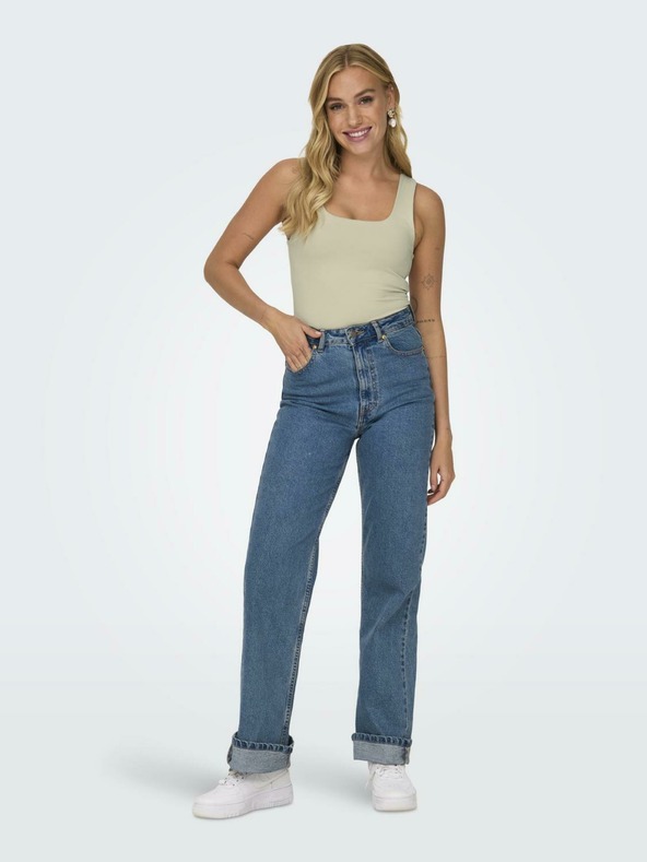 ONLY Tricou basic reversibil pentru femei bej ONLY Ea