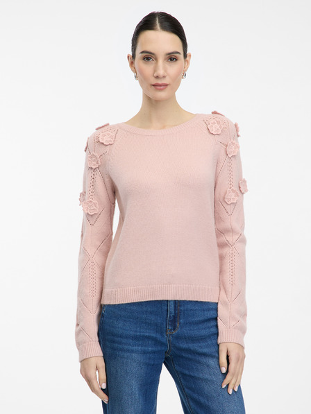 Orsay Pulover roz deschis pentru femei cu model floral ORSAY