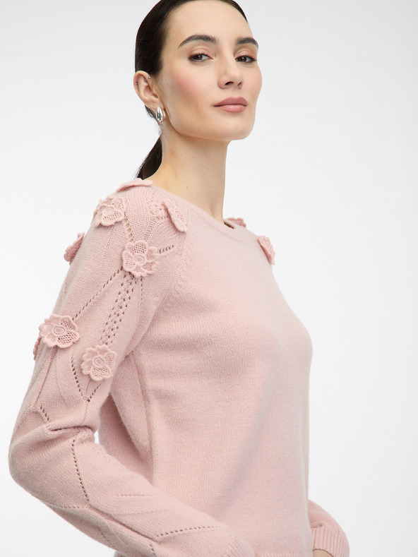 Orsay Pulover roz deschis pentru femei cu model floral ORSAY