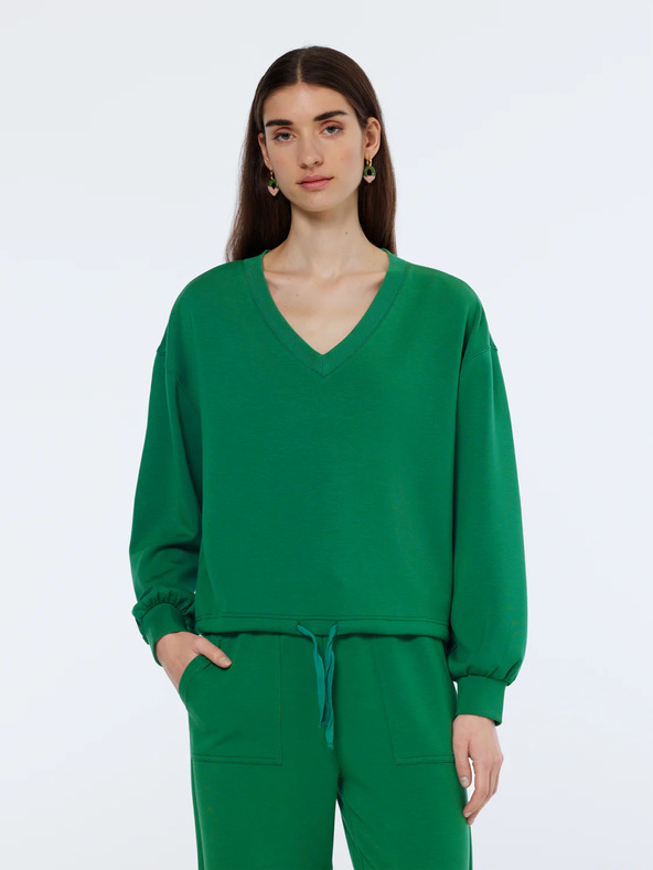 Scotch & Soda Hanorac modal verde pentru femei Scotch & Soda
