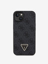 Guess Guess PU 4G Strass Triangle Metal Logo Back Cover pentru iPhone 15 negru