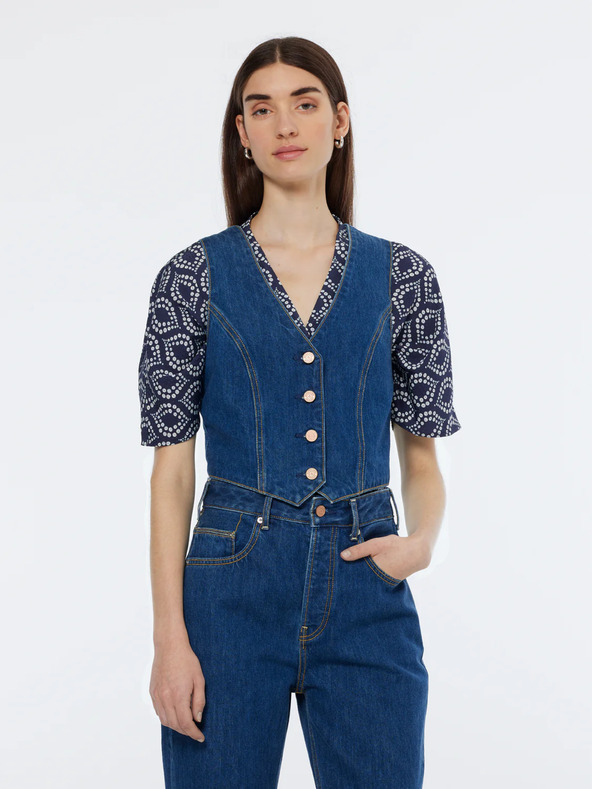 Scotch & Soda Vesta din denim albastru pentru femei Scotch & Soda