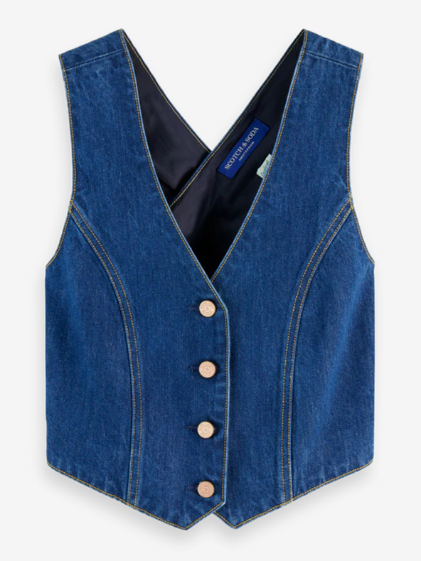 Scotch & Soda Vesta din denim albastru pentru femei Scotch & Soda