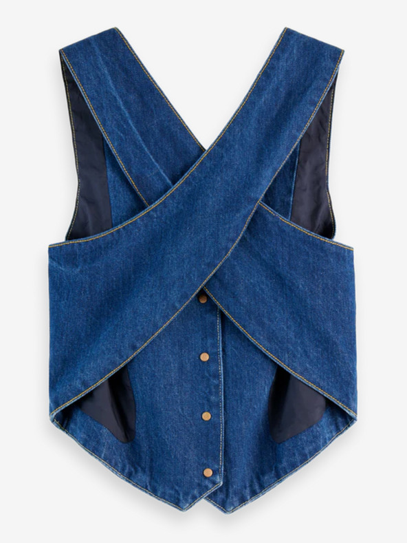 Scotch & Soda Vesta din denim albastru pentru femei Scotch & Soda