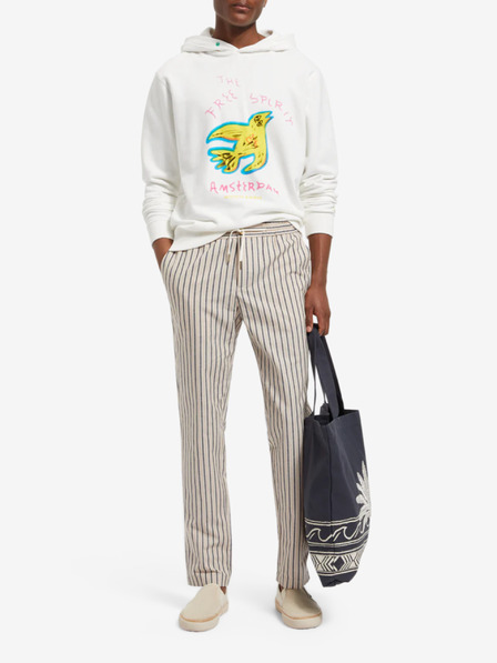 Scotch & Soda Pantaloni bărbătești bej cu dungi și lenjerie Scotch & Soda