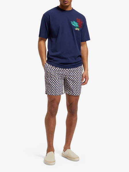 Scotch & Soda Costume de baie cu model albastru și bej pentru bărbați Scotch & Soda