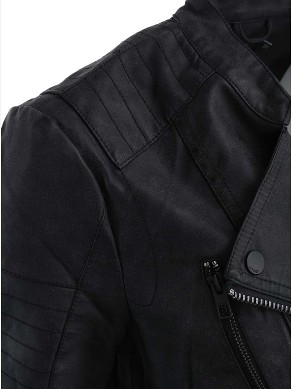 ONLY Jachetă curbată din piele neagră pentru femei cu buzunare ONLY Biker