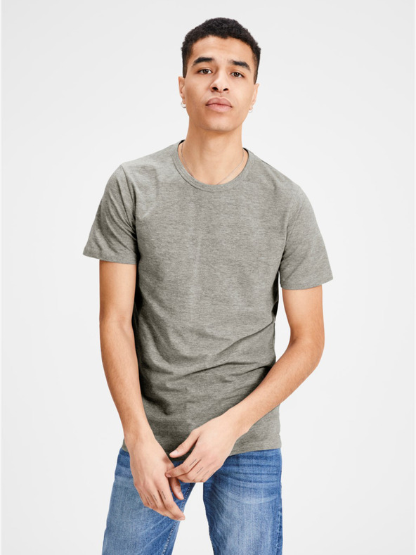 Jack & Jones Tricou de bază cu dungi gri Jack & Jones Basic