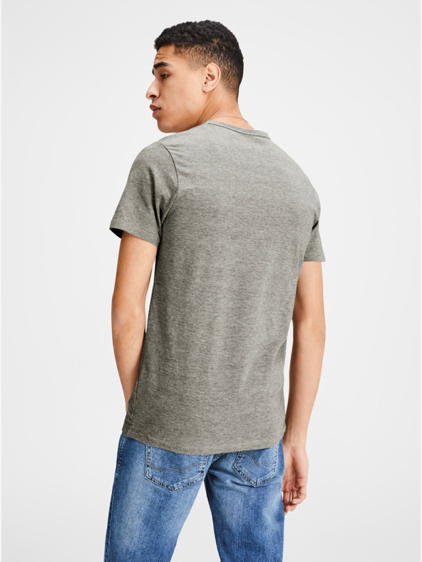 Jack & Jones Tricou de bază cu dungi gri Jack & Jones Basic