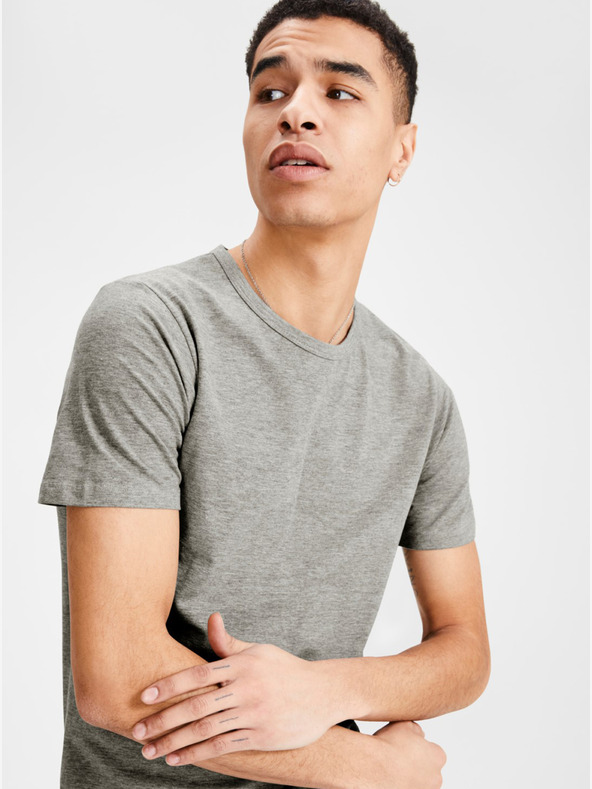 Jack & Jones Tricou de bază cu dungi gri Jack & Jones Basic