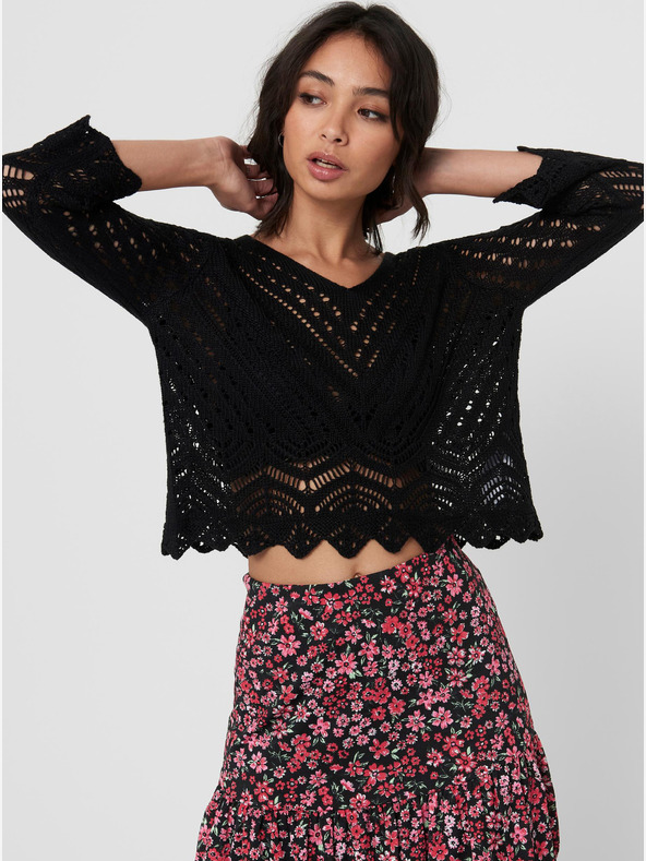 Jacqueline de Yong Pulover scurt negru JDY-New Sun