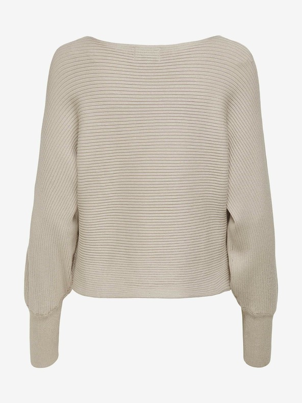 ONLY Pulover costeliv bej pentru femei cu mâneci Batwing ONLY Adaline