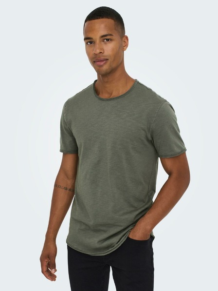ONLY & SONS Tricou basic cu dungi verzi ONLY & SONS Benne