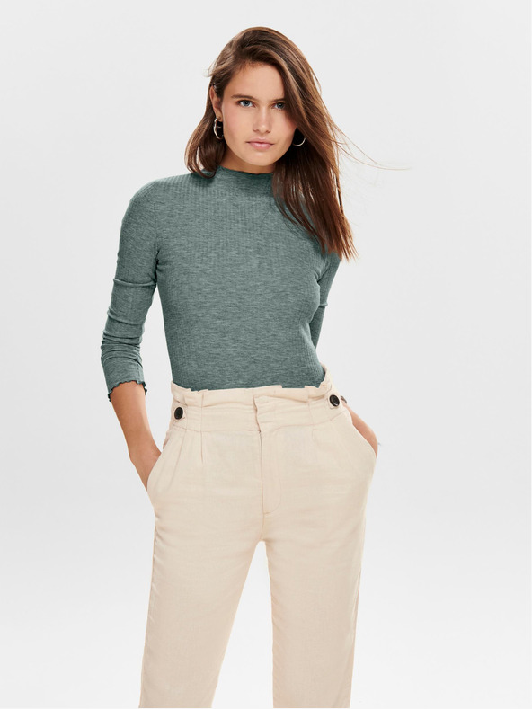 ONLY Tricou costeliv verde pentru femei ONLY Emma