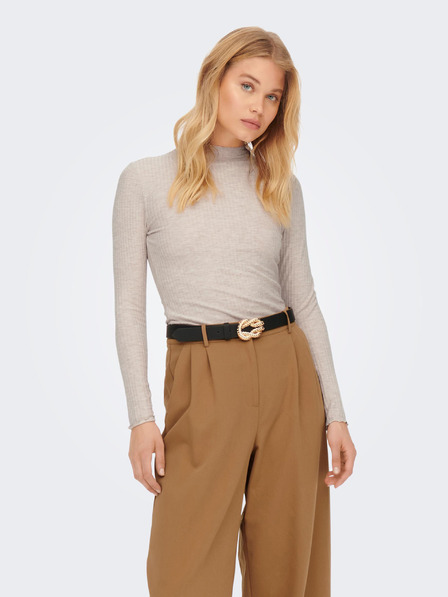 ONLY Tricou cu nervuri ONLY Emma bej pentru femei