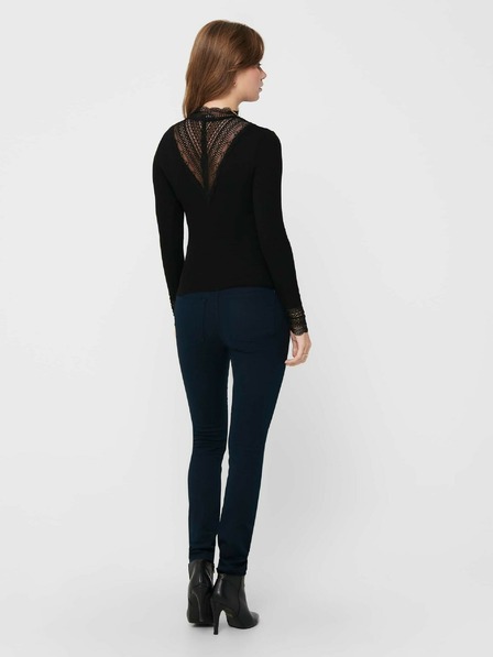 ONLY Top negru cu dantelă ONLY Tilde