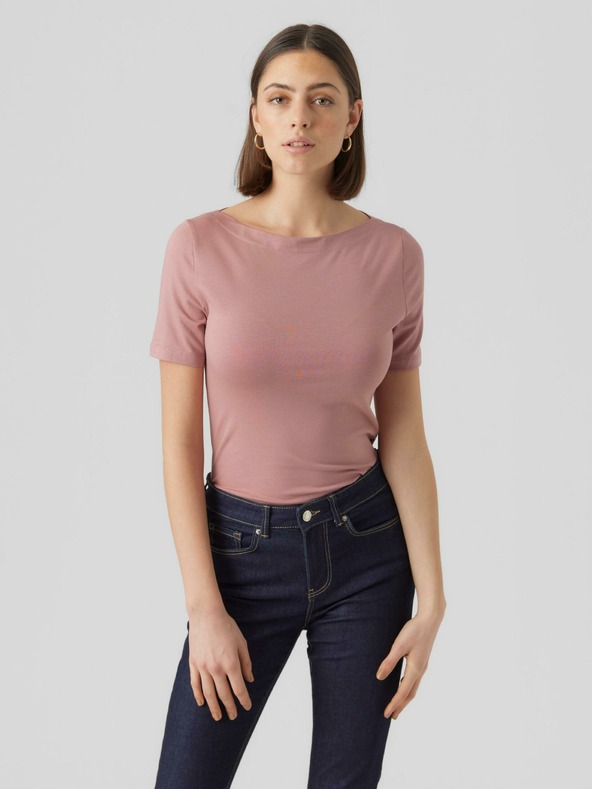 Vero Moda Tricou de bază pentru femei VERO MODA Panda roz vechi