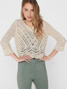 Jacqueline de Yong Pulover cu mâneci 3/4 cu model crem JDY New