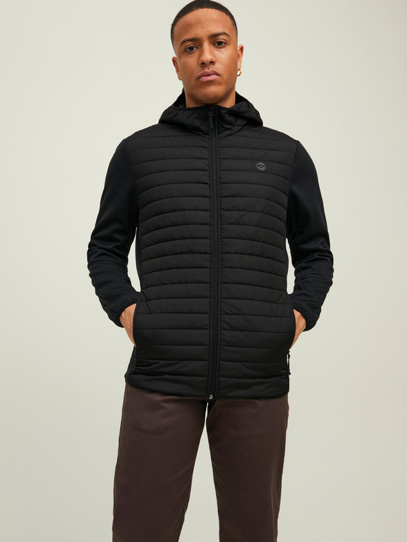 Jack & Jones Jachetă matlasată ușoară neagră Jack & Jones pentru bărbați