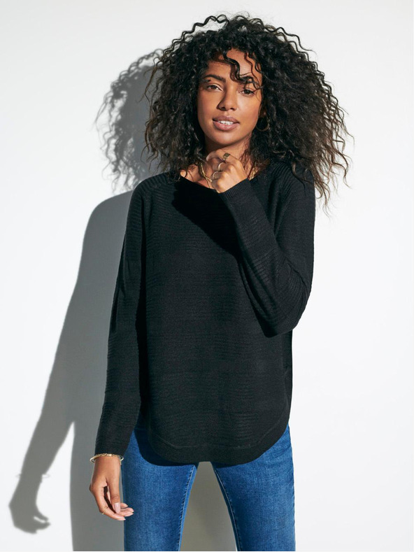 ONLY Pulover ușor cu nervuri negre ONLY Caviar