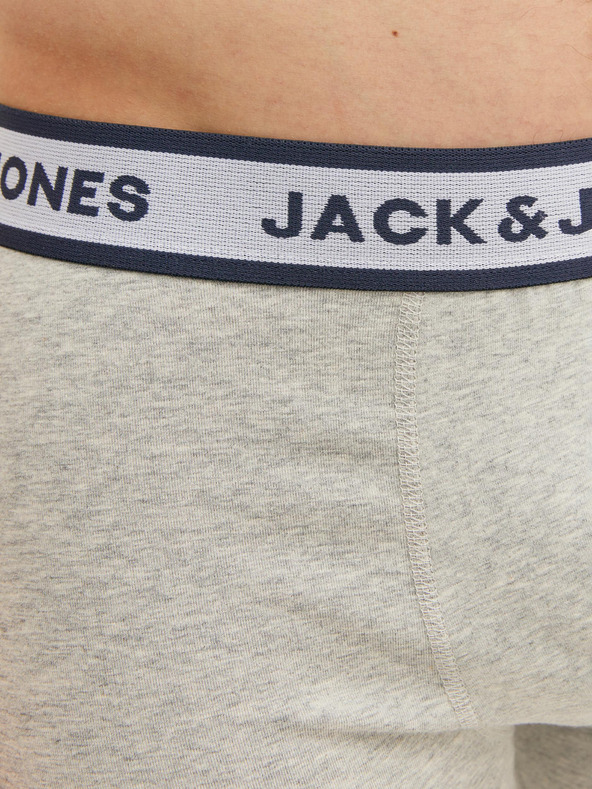 Jack & Jones Set de trei boxeri pentru bărbați în gri deschis, alb și albastru închis Jack & Jones Solid