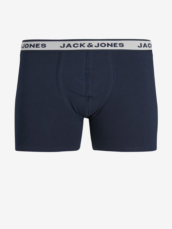 Jack & Jones Set de trei boxeri pentru bărbați în gri deschis, alb și albastru închis Jack & Jones Solid