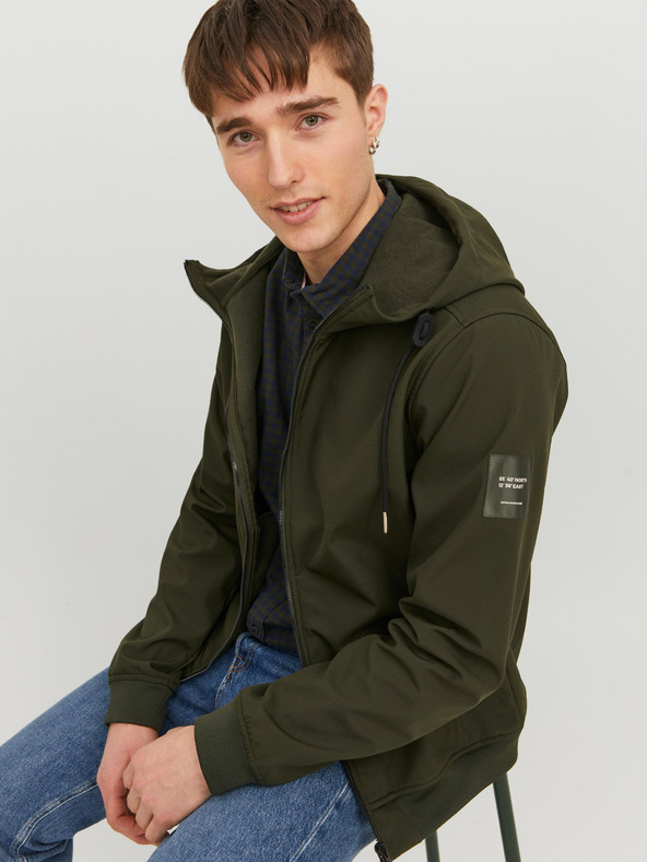 Jack & Jones Jachetă Jack & Jones Basic Lightweight Softshell kaki pentru bărbați