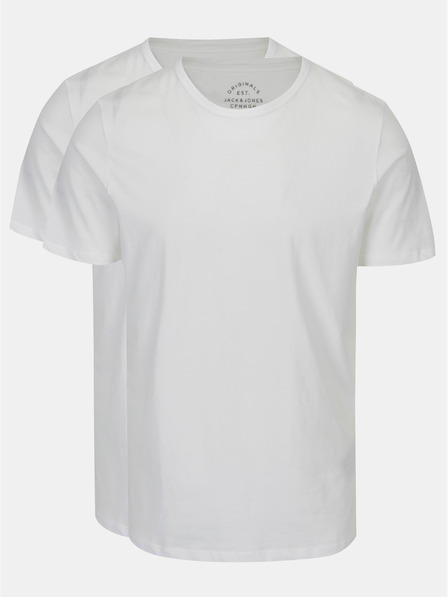 Jack & Jones Set de două tricouri albe cu mânecă scurtă pentru bărbați Jack & Jones Basic