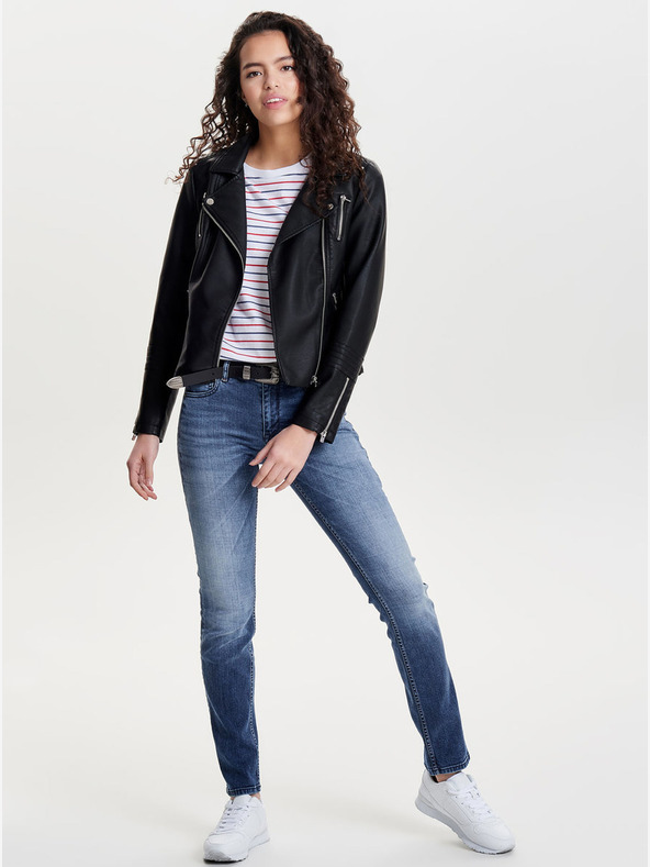 ONLY Pantofi din piele pentru femei Black Curvy ONLY Gemma