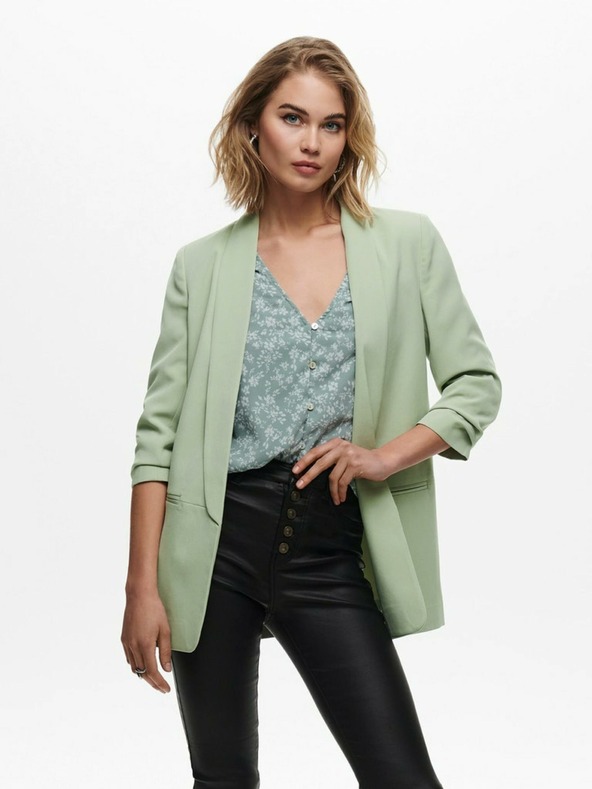 ONLY Blazer cu mânecă trei sferturi verde deschis pentru femei ONLY Elly