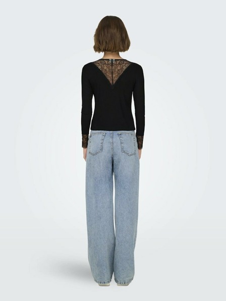 Jacqueline de Yong Tricou dantelat negru pentru femei JDY Roxy