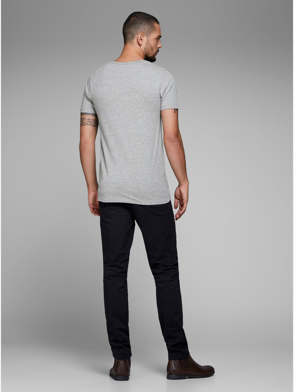 Jack & Jones Tricou Jack & Jones Basic cu dungi gri deschis
